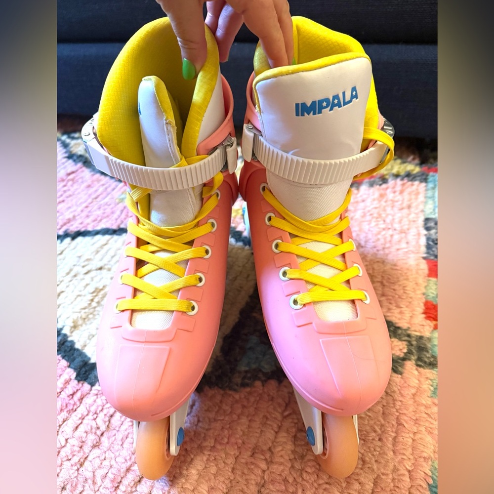 Impala Women's Pink Inline Roller Skates - Yellow Accents - Picture 4 of 6